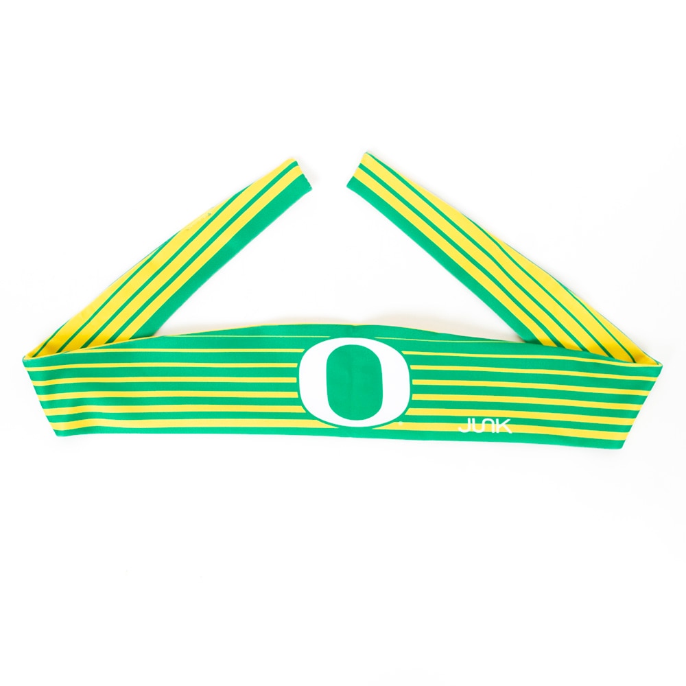 Classic Oregon O, Green, Headbands, Polyester Blend, Accessories, Women, Junk Brand, Performance, Sublimated, Gradient stripe, Flex tie, 1015413